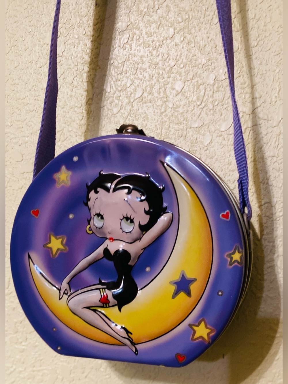Betty Boop Purple Moon Mini Tin  Crossbody Bag